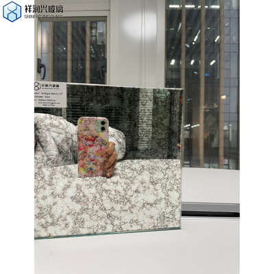 シルバー アンティーク ミラー ガラスシート 屋外用タイル 家庭用 装飾 壁壁 ヴィンテージ